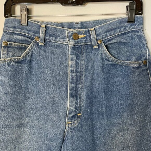 Vintage 70's 80's Denim Bean Ultra High Rise Mom Jeans Straight Union Made 28 - Picture 8 of 12